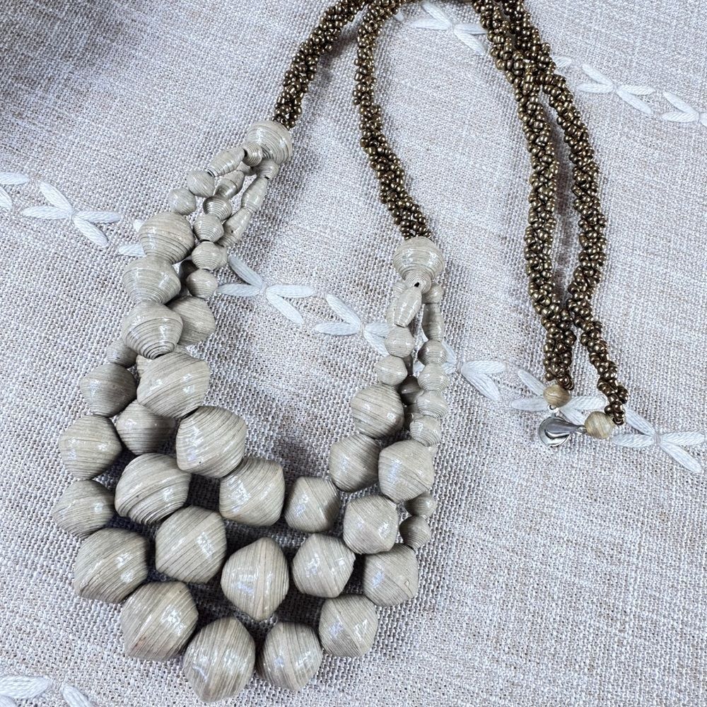 Chunky Paper Beads Necklace